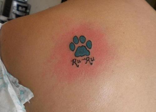 Blue Paw Print Tattoo Designs