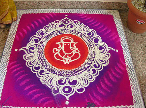 Ganapathi Free Hand Rangoli