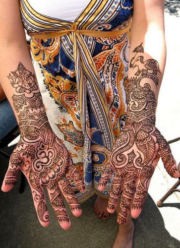 Religiøst Gujarati Mehndi Design