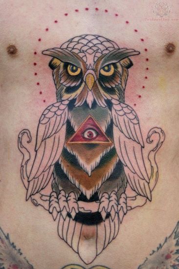 Old Owl Graffiti Tattoo Design
