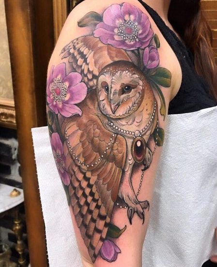 Ugle tatoveringsdesign og betydninger 7