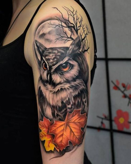 Ugle tatoveringsdesign og betydninger 10