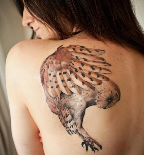 Smukke vinger ugle tatovering til piger