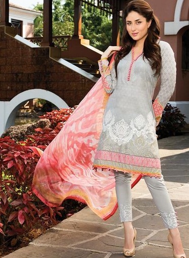 Cigaret Style Silver Salwar Kameez