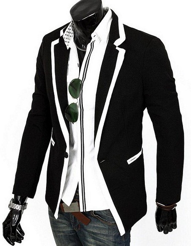 Sort og hvid blazer