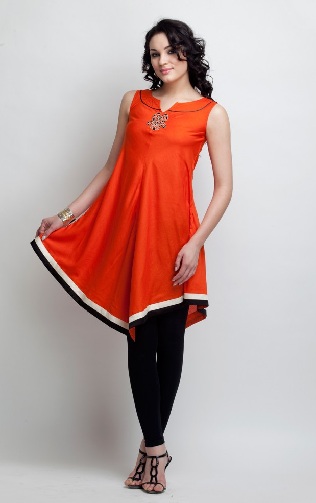 Ærmeløs Frock Style Kurti