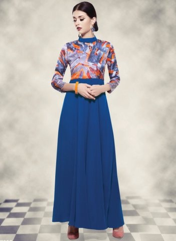 Blush Indigo Blue Gown Style Kurti