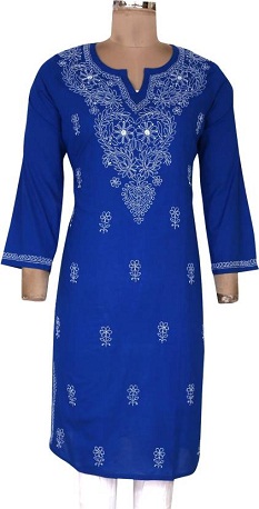 Saadgi Lucknow Chikankari broderet Kurta