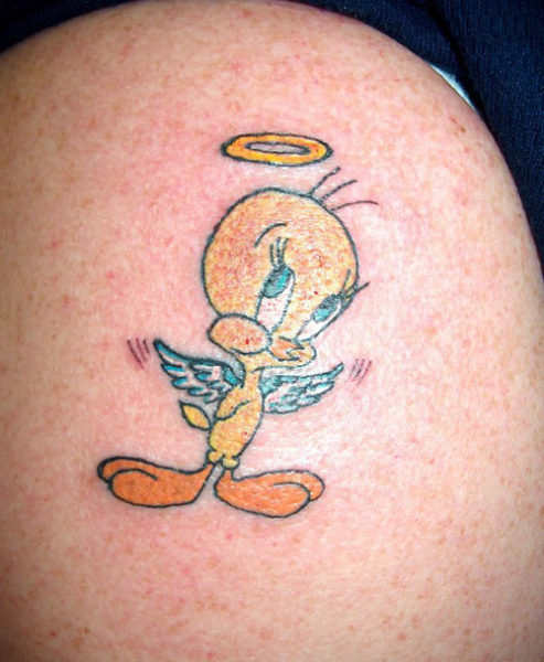 Kis tweety madár rajzfilm tetoválás