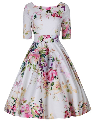 Vintage virágmintás Frock