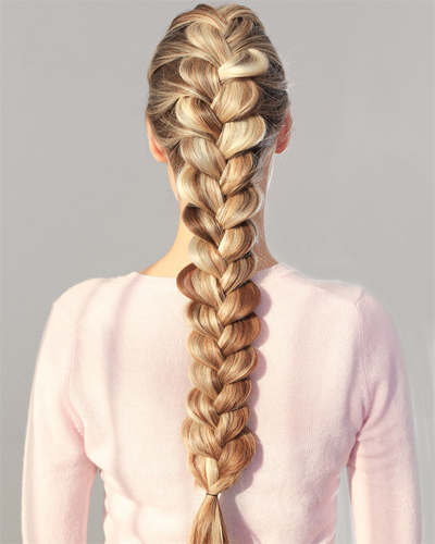 Full Down French Braid Style