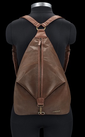 Fastrack læder rygsæk taske i brun