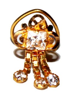 Wire Type indisk guld næse Pin Design til brude