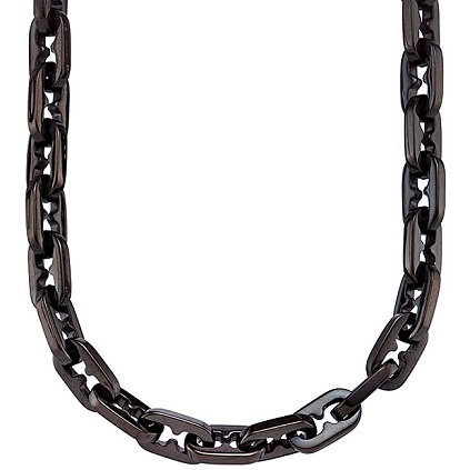 Sort rustfrit stål Razor Link Chain halskæde til mænd