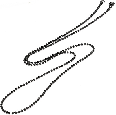 Mænds sort kæde i rustfrit stål