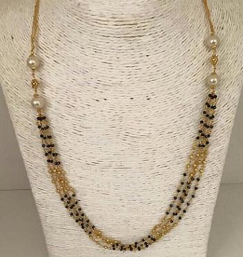 Sorte perler og perle designet Mangalsutra