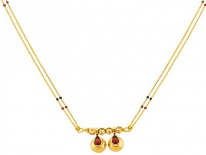 Enkel dobbeltkædet Mangalsutra