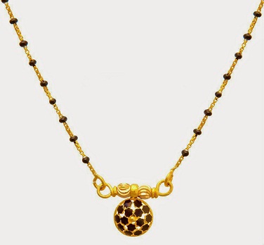 Cirkulært sort Mangalsutra -design