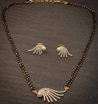 Pearl And Diamond Mangalsutra sæt