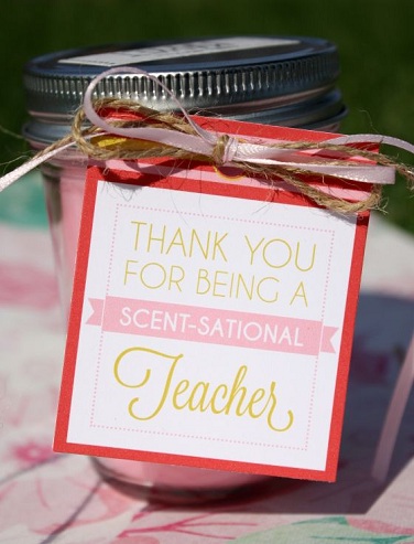 Duftende stearinlys gave til læreren