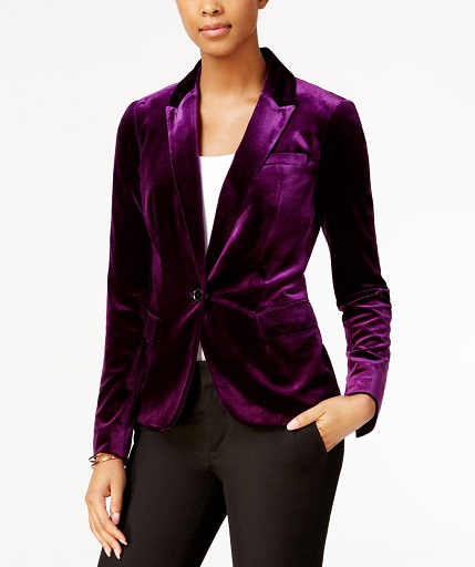 Lilla Velvet Blazer Kvinder