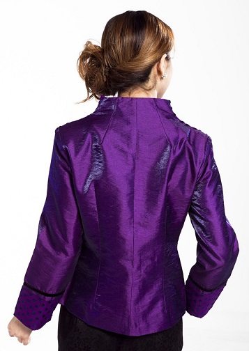 Lilla Satin Blazer Kvinder