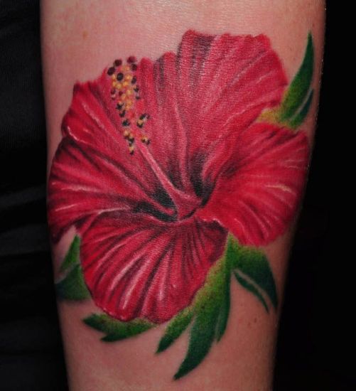 Pink Hibiscus Shade Tattoo