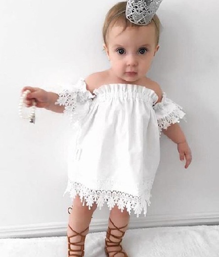 Off-Shoulder Crotchet Kjole
