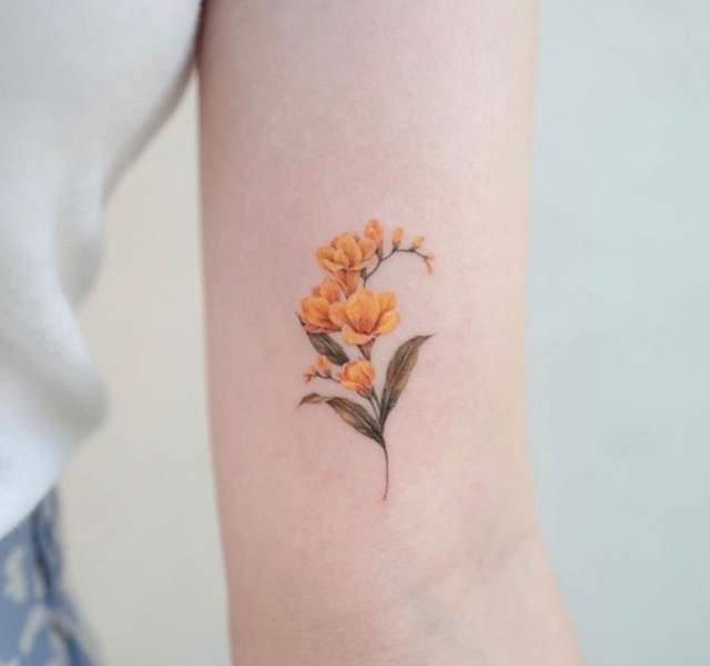 Graceful Freesia Tattoo