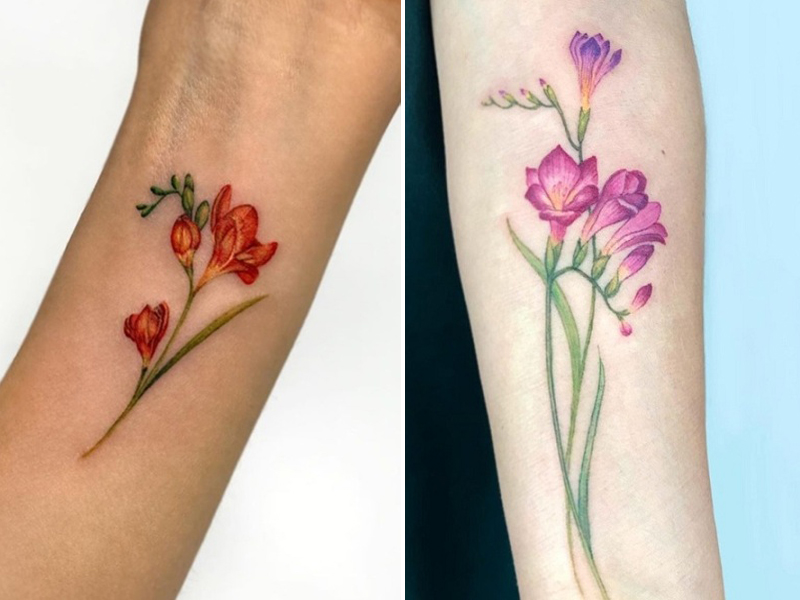 Freesia tatoveringsdesign