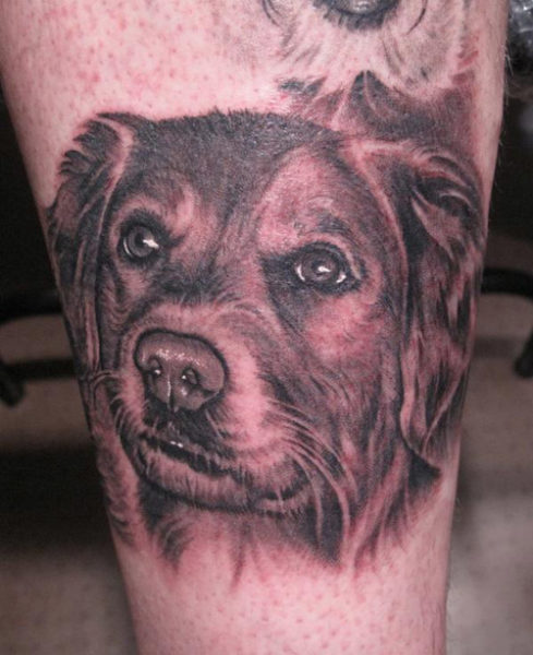 Pet Dog Underben Tattoo Art