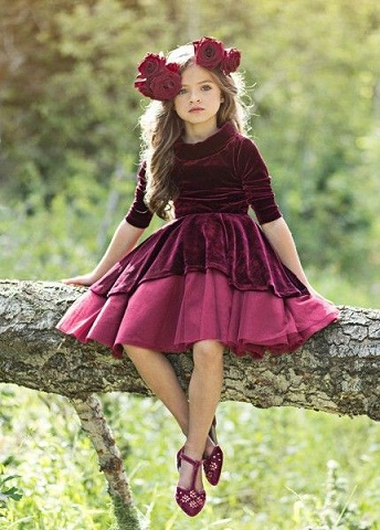 Girl's Velvet Frock