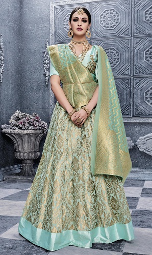 Kék bársony Anarkali Frock