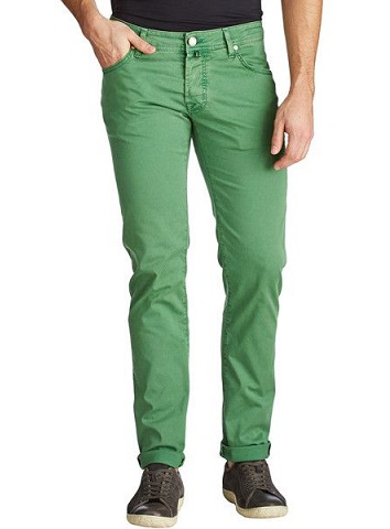 Slim fit grønne jeans til mænd