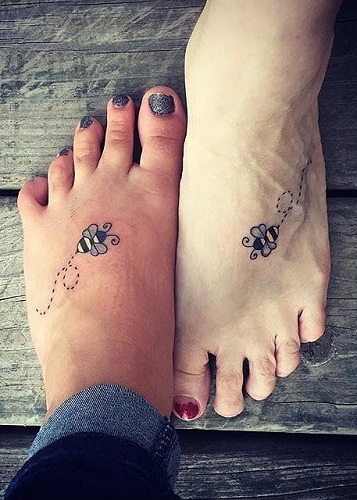 Fantastisk mor datter tatoveringsdesign