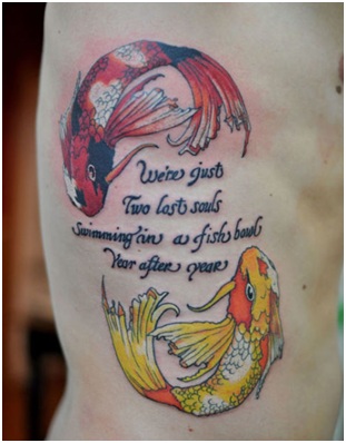 Színes hal tetoválások