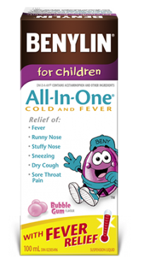 Benylin alt-i-en-forkølelses- og febersirup til børn & amp; Spædbørn