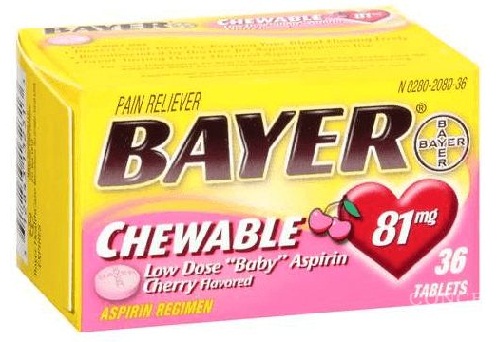Bayers tyggbare aspirin -midcine til babyfeber