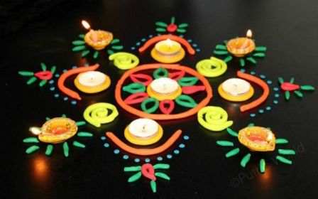 Spil Dough Rangoli Designs