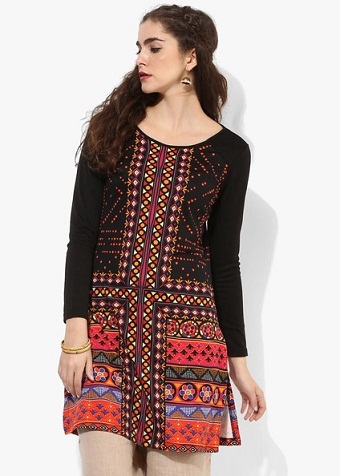 Global Desi Flerfarvet Trykt Spandex Kurt