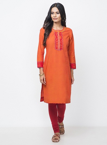 Bomuldsbroderet Mini Kurta