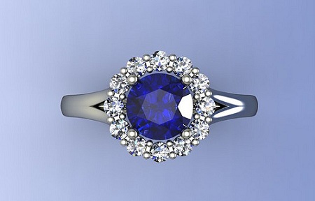 Kék gyémánt jegygyűrű