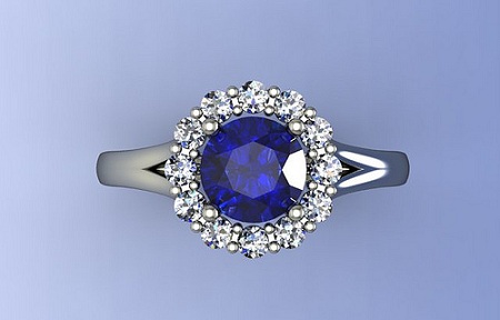 Blue Diamond vielsesring