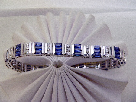Rustfrit stål blå diamantarmbånd til mænd