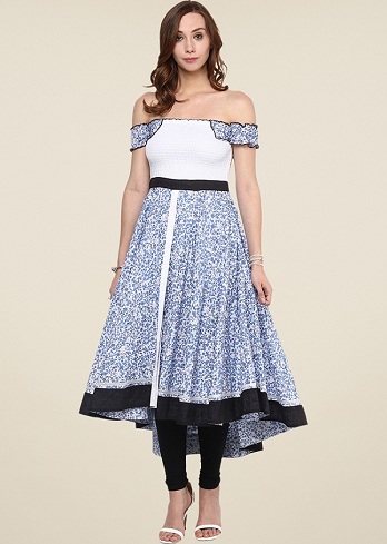 Off Shouldered Frock Kurti