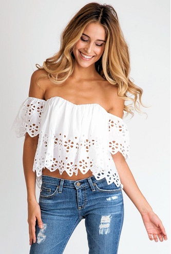 Monteret hvid Gypsy Tube Top