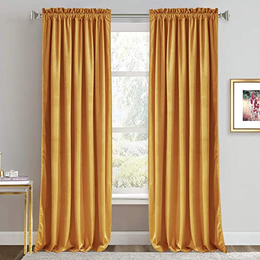 Guld fløjl gardin design