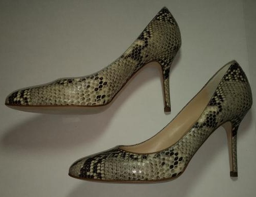 Snake Print Brun og Creme Hæle