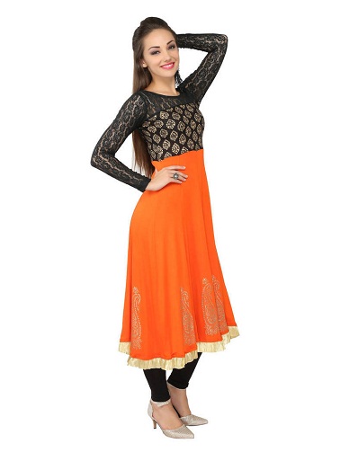Viszkóz kötött parti viselet Anarkali Kurti