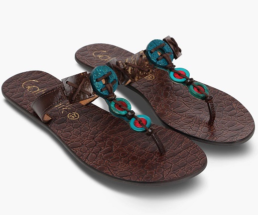 Catwalk pyntede flade sandaler